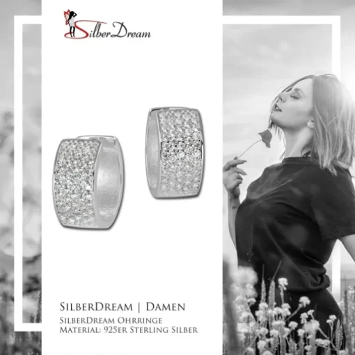 SilberDream Creole 5-reihig Zirkonia weiß 925 Sterling Silber Damen SDO4271W