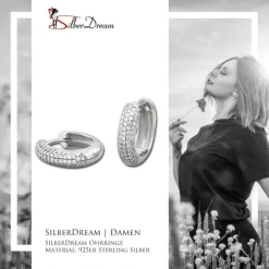 SilberDream Creole 5-reihig Zirkonia weiß 925 Sterling Silber Damen SDO4311W
