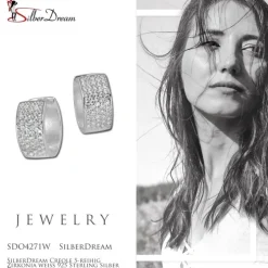 SilberDream Creole 5-reihig Zirkonia weiß 925 Sterling Silber Damen SDO4271W