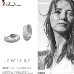 SilberDream Creole 5-reihig Zirkonia weiß 925 Sterling Silber Damen SDO4311W