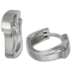 SilberDream Creole Ring Zirkonia 16mm 925er Silber Damen Ohrring SDO338W