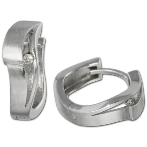 SilberDream Creole Ring Zirkonia 16mm 925er Silber Damen Ohrring SDO338W