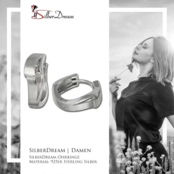 SilberDream Creole Ring Zirkonia 16mm 925er Silber Damen Ohrring SDO338W