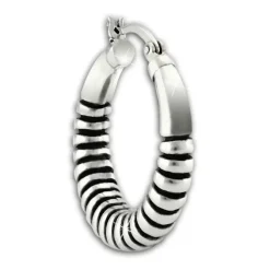 SilberDream Creole Rope 2,5cm 925 Sterling Silber Damen Ohrring SDO67222