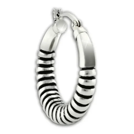SilberDream Creole Rope 2,5cm 925 Sterling Silber Damen Ohrring SDO67222