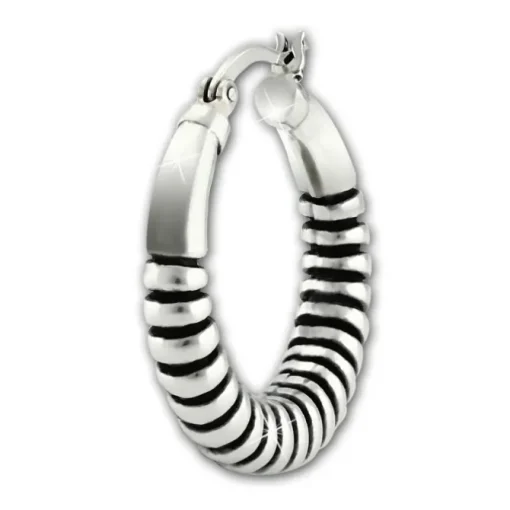 SilberDream Creole Rope 2,5cm 925 Sterling Silber Damen Ohrring SDO67222
