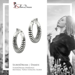 SilberDream Creole Rope 2,5cm 925 Sterling Silber Damen Ohrring SDO67222