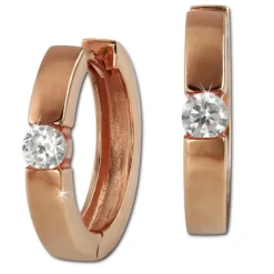 SilberDream Creole rose vergoldet Zirkonia Ohrring 925 Silber Schmuck SDO0037WE