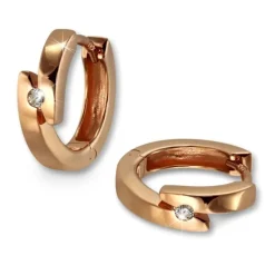 SilberDream Creole rose Zirkonia weiß Ohrring 925 Silber Schmuck SDO0155E