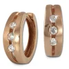 SilberDream Creole rose Zirkonias weiß Ohrring 925 Silber Schmuck SDO0025WE