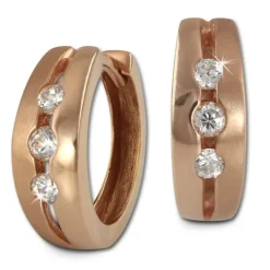 SilberDream Creole rose Zirkonias weiß Ohrring 925 Silber Schmuck SDO0025WE