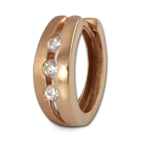 SilberDream Creole rose Zirkonias weiß Ohrring 925 Silber Schmuck SDO0025WE