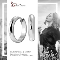 SilberDream Creole Round glanz 1,8cm 925 Sterling Silber Damen Ohrringe SDO4431J