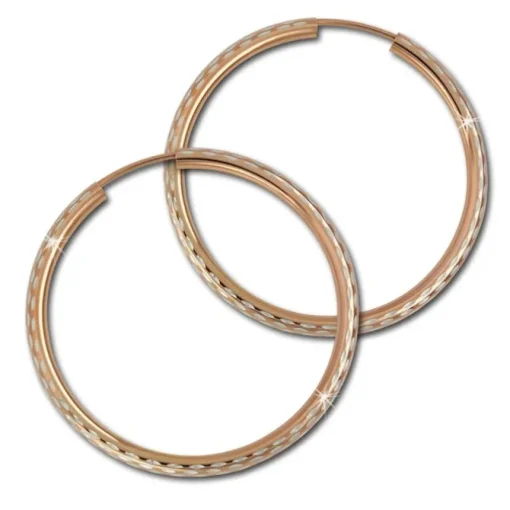 SilberDream Creole Schliff rose 30mm Ohrring 925 Silber SDO0003E