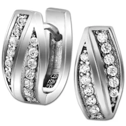 SilberDream Creole Senses Zirkonia weiß 925 Sterling Silber Damen SDO4323W