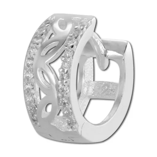 SilberDream Creole Senses Zirkonia weiß 925 Sterling Silber Damen SDO4266W
