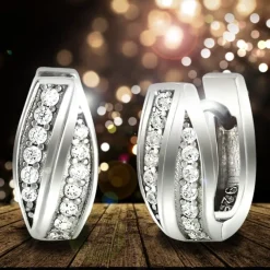 SilberDream Creole Senses Zirkonia weiß 925 Sterling Silber Damen SDO4323W