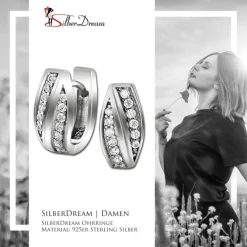 SilberDream Creole Senses Zirkonia weiß 925 Sterling Silber Damen SDO4323W