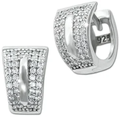 SilberDream Creole Shine Zirkonia weiß 925 Sterling Silber Damen SDO4364W