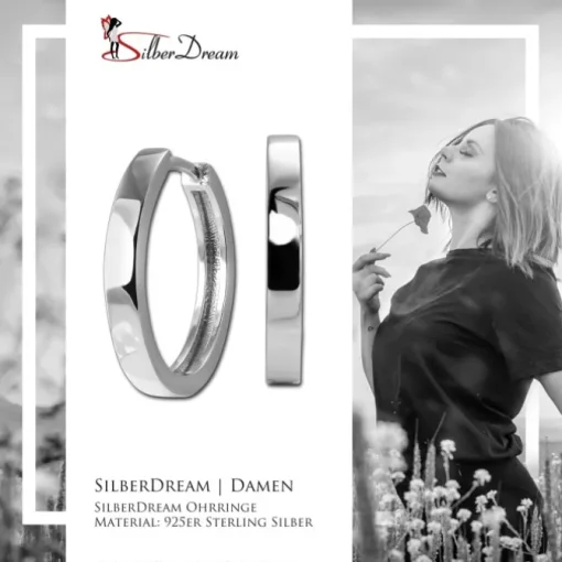 SilberDream Creole Simply 2,1cm 925 Sterling Silber Damen Ohrringe SDO4444J