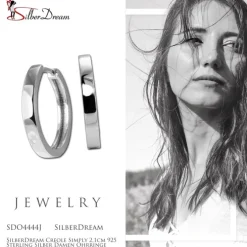 SilberDream Creole Simply 2,1cm 925 Sterling Silber Damen Ohrringe SDO4444J