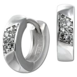 SilberDream Creole Small Zirkonia weiß 925 Sterling Silber Damen SDO4410W