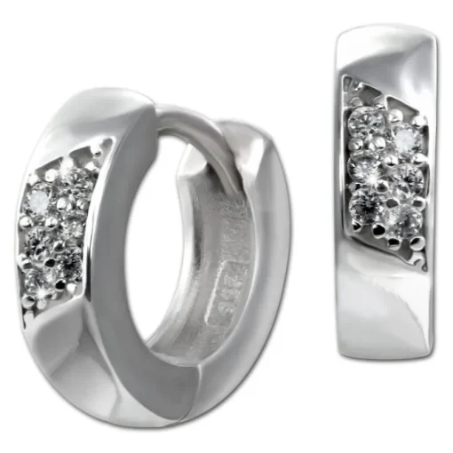 SilberDream Creole Small Zirkonia weiß 925 Sterling Silber Damen SDO4410W