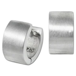 SilberDream Creole Small matt 1,1cm 925 Sterling Silber Damen Ohrringe SDO4423M