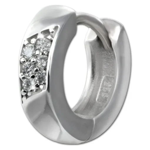 SilberDream Creole Small Zirkonia weiß 925 Sterling Silber Damen SDO4410W