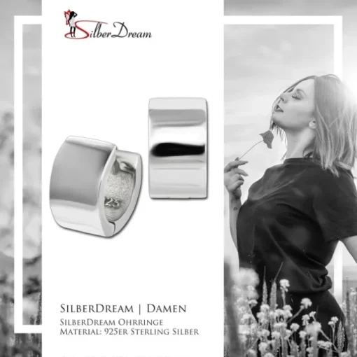 SilberDream Creole Small glanz 1,1cm 925 Sterling Silber Damen Ohrringe SDO4423G