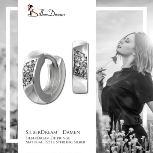 SilberDream Creole Small Zirkonia weiß 925 Sterling Silber Damen SDO4410W
