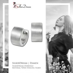 SilberDream Creole Small matt 1,1cm 925 Sterling Silber Damen Ohrringe SDO4423M