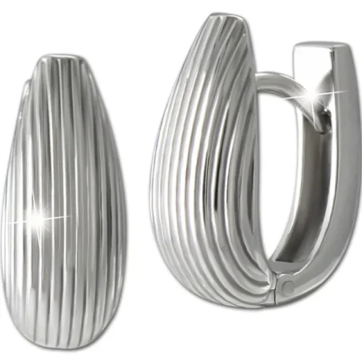 SilberDream Creole Stripe 925 Sterling Silber Damen Ohrringe SDO4456J