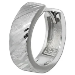 SilberDream Creole Stripe 925er Sterling Silber Damen Ohrringe SDO4419J