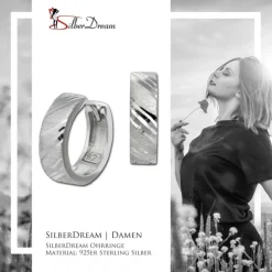 SilberDream Creole Stripe 925er Sterling Silber Damen Ohrringe SDO4419J