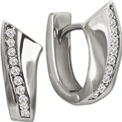SilberDream Creole Swing Zirkonia weiß 925 Sterling Silber Damen SDO4358W