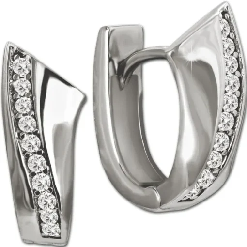 SilberDream Creole Swing Zirkonia weiß 925 Sterling Silber Damen SDO4358W