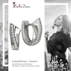 SilberDream Creole Swing Zirkonia weiß 925 Sterling Silber Damen SDO4358W