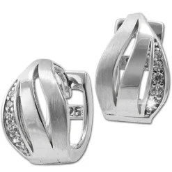 SilberDream Creole Triple Zirkonia weiß 925 Sterling Silber Damen SDO4367W