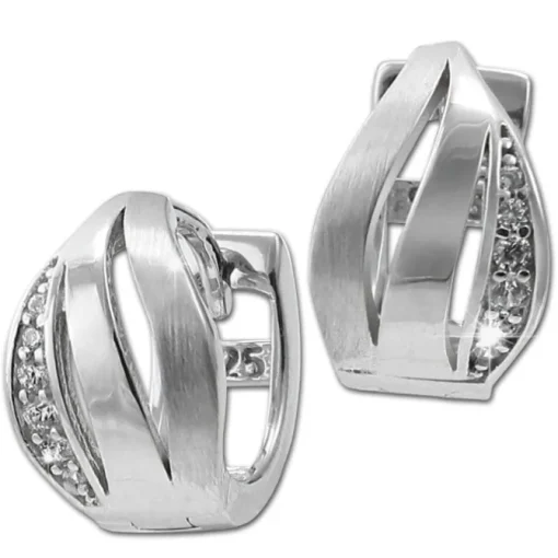 SilberDream Creole Triple Zirkonia weiß 925 Sterling Silber Damen SDO4367W