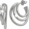 SilberDream Creole Triple 925 Sterling Silber Damen Ohrringe SDO4452J