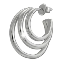 SilberDream Creole Triple 925 Sterling Silber Damen Ohrringe SDO4452J