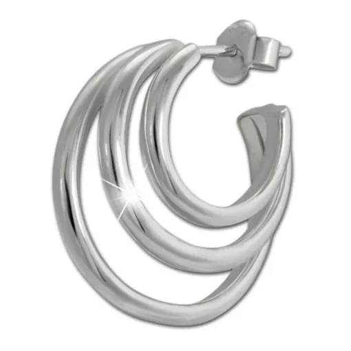 SilberDream Creole Triple 925 Sterling Silber Damen Ohrringe SDO4452J