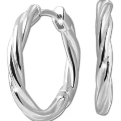 SilberDream Creole Twirl 2,2cm 925 Sterling Silber Damen Ohrringe SDO4434J