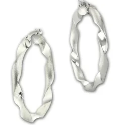 SilberDream Creole Twisted 3,8cm 925 Sterling Silber Damen Ohrring SDO67263
