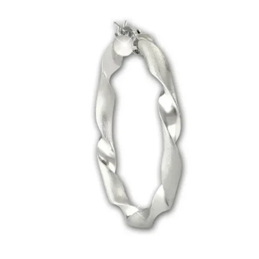 SilberDream Creole Twisted 3,8cm 925 Sterling Silber Damen Ohrring SDO67263
