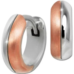 SilberDream Creole Two Tone rose silber 1,3cm 925 Sterling Silber Damen SDO4418E