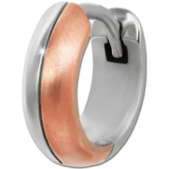 SilberDream Creole Two Tone rose silber 1,3cm 925 Sterling Silber Damen SDO4418E