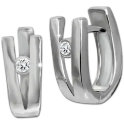 SilberDream Creole V Zirkonia weiß 925 Sterling Silber Damen SDO4407W