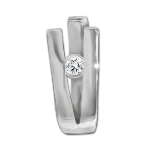 SilberDream Creole V Zirkonia weiß 925 Sterling Silber Damen SDO4407W